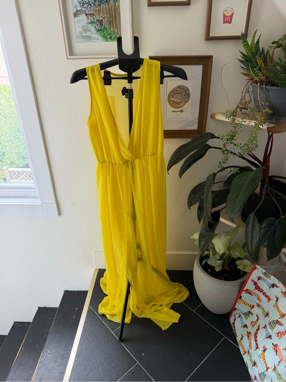 Yellow Deep V cover up